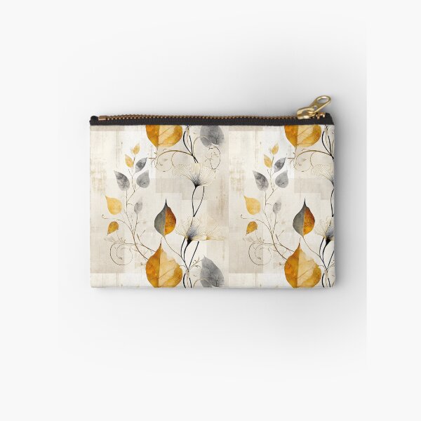 Item preview, Rustic Gold and Gray Leaf Pattern – Vintage Botanical Design with Textured Background designed and sold by Moisky Patterns.