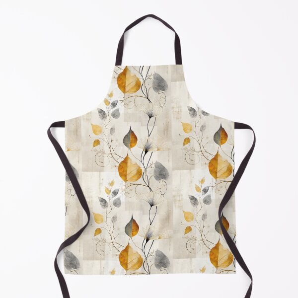 Item preview, Rustic Gold and Gray Leaf Pattern – Vintage Botanical Design with Textured Background designed and sold by Moisky Patterns.