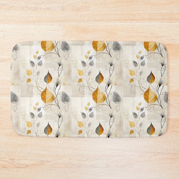Item preview, Rustic Gold and Gray Leaf Pattern – Vintage Botanical Design with Textured Background designed and sold by Moisky Patterns.