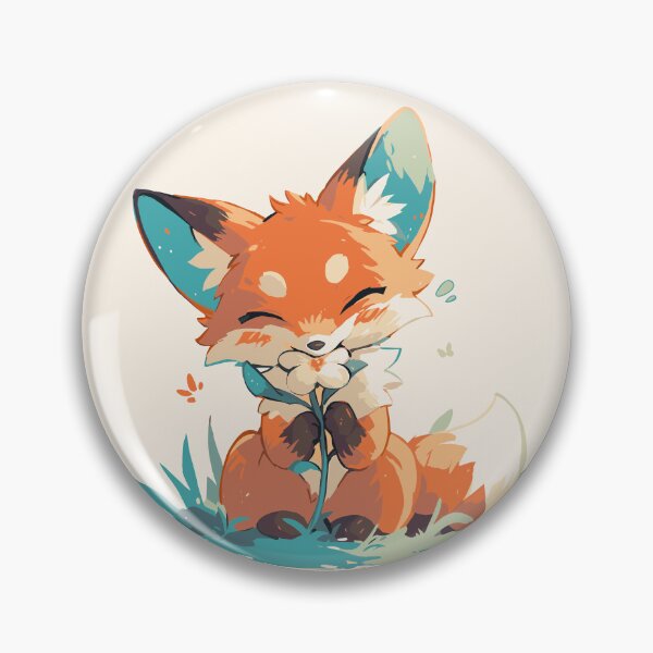 Item preview, Cute fox enjoying spring flowers designed and sold by etherElric.