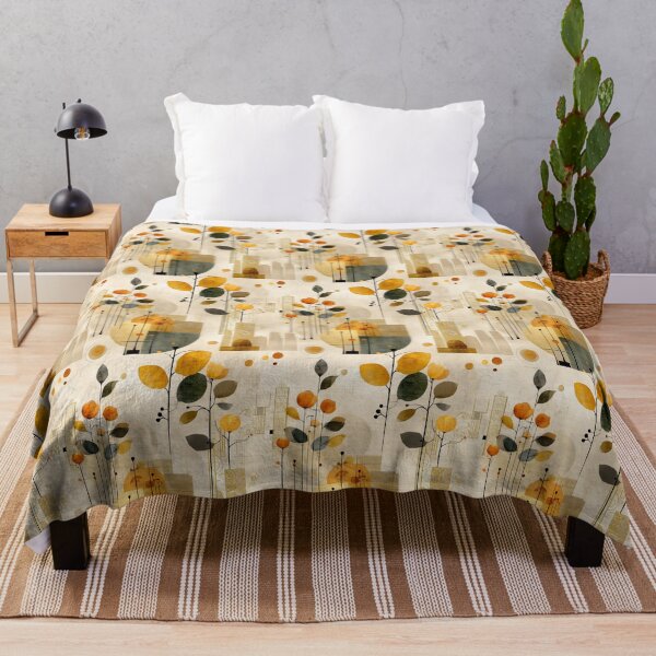 Item preview, Abstract Autumn Botanical Pattern – Geometric Nature Design with Warm Earth Tones designed and sold by Moisky Patterns.