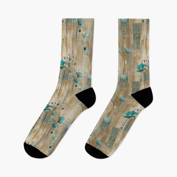 Item preview, Teal and Gold Geometric Floral Pattern – Luxurious Botanical Design with Architectural Grids designed and sold by Moisky Patterns.