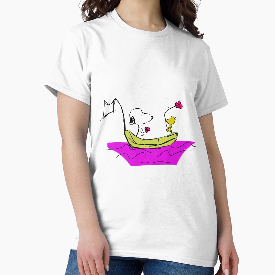 Snoopy And Woodstock T-Shirts, Cartoon Characters On T-Shirts, Peanuts Gang, Cute T-Shirts, Dog Lover T-Shirts, Friendship T-Shirts Classic T-Shirt Bespoketshirt Collections