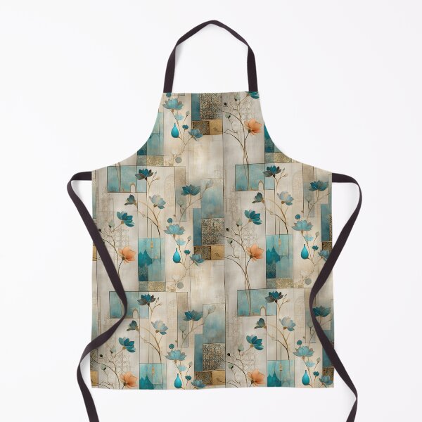 Item preview, Oriental Teal and Gold Floral Pattern – Luxurious Lotus and Geometric Design designed and sold by Moisky Patterns.