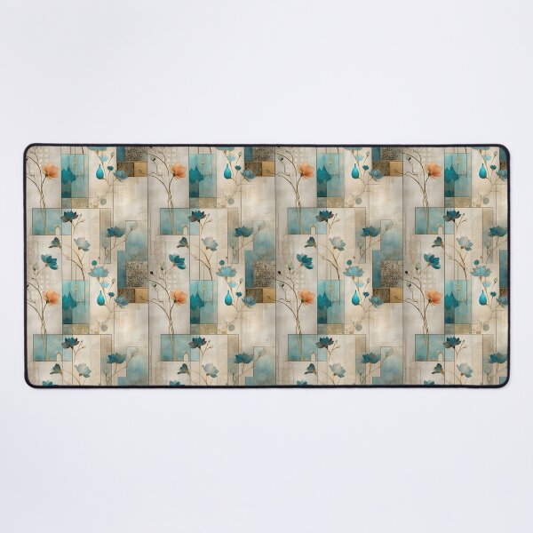 Item preview, Oriental Teal and Gold Floral Pattern – Luxurious Lotus and Geometric Design designed and sold by Moisky Patterns.