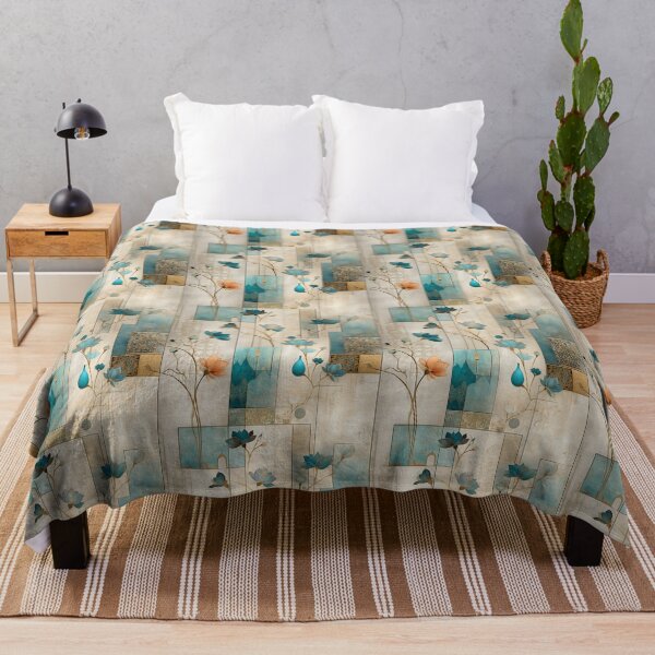 Item preview, Oriental Teal and Gold Floral Pattern – Luxurious Lotus and Geometric Design designed and sold by Moisky Patterns.