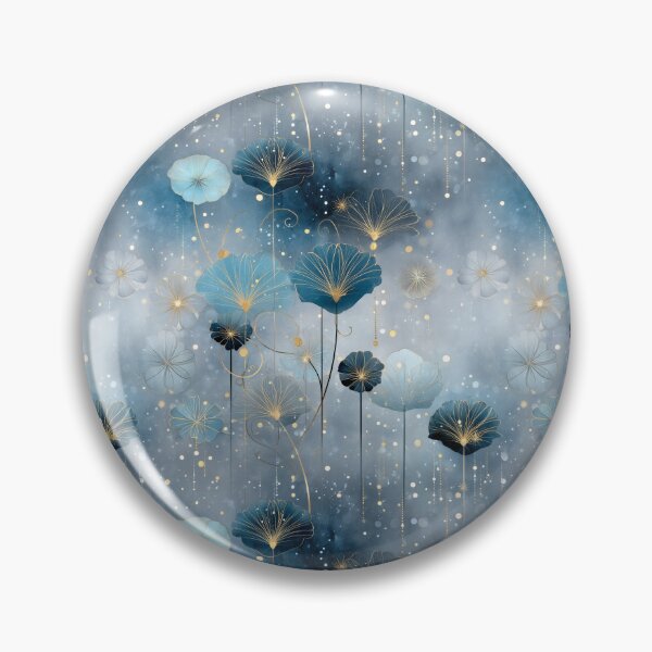 Item preview, Celestial Night Garden Pattern – Dreamy Botanical Design with Starry Gold Accents designed and sold by Moisky Patterns.