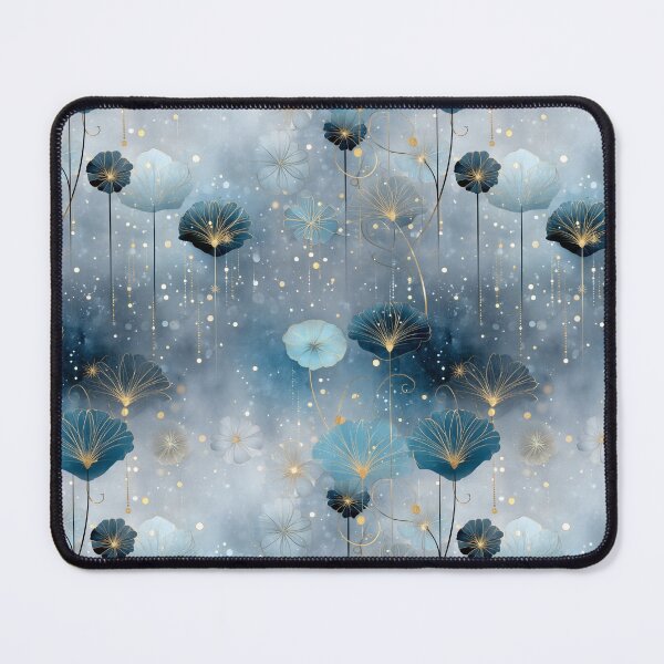 Item preview, Celestial Night Garden Pattern – Dreamy Botanical Design with Starry Gold Accents designed and sold by Moisky Patterns.