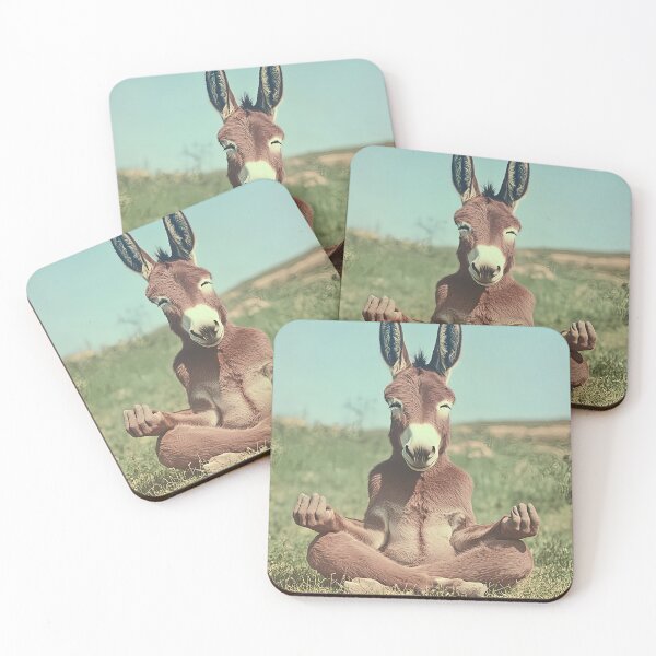 Item preview, Donkey Meditating, Funny Yoga Animal Art designed and sold by CheekyAnimalz.