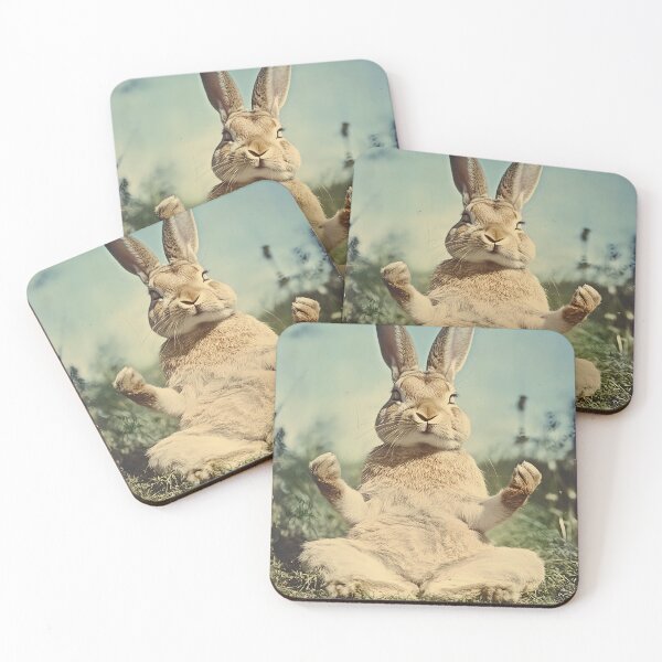Item preview, Bunny Meditating, Funny Yoga Animal Art designed and sold by CheekyAnimalz.