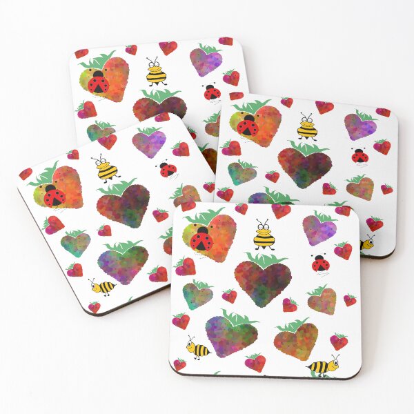 Item preview, Strawberries With Cute Bees designed and sold by Sartoris Art.