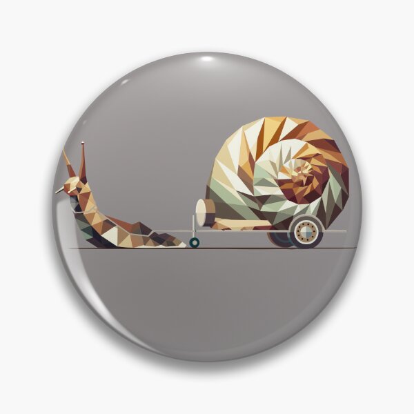 Item preview, Polygon snail with caravan – Slow Travel as art designed and sold by Kisho.