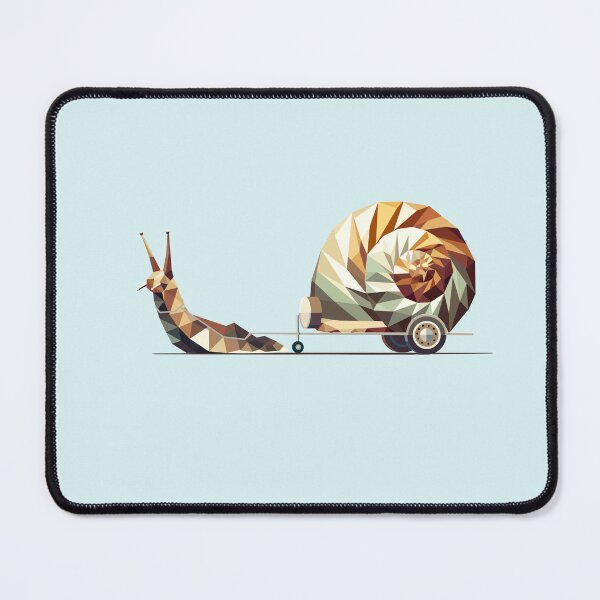 Item preview, Polygon snail with caravan – Slow Travel as art designed and sold by Kisho.