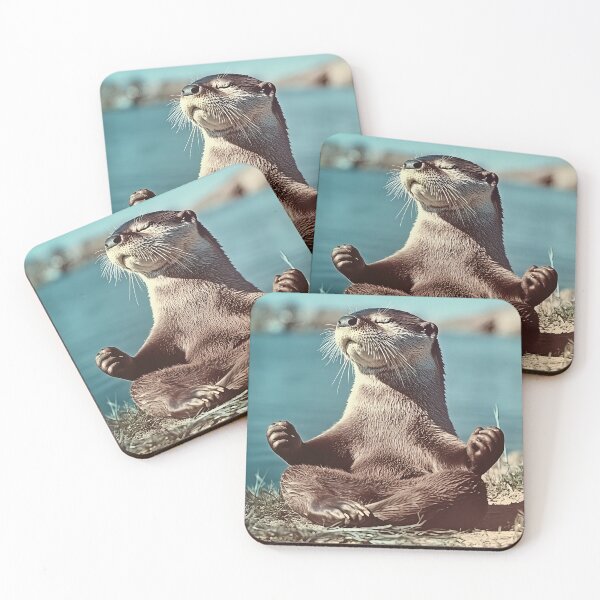 Item preview, Otter Meditating, Funny Yoga Animal Art designed and sold by CheekyAnimalz.