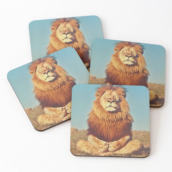 Item preview, Lion Meditating, Funny Yoga Animal Art designed and sold by CheekyAnimalz.