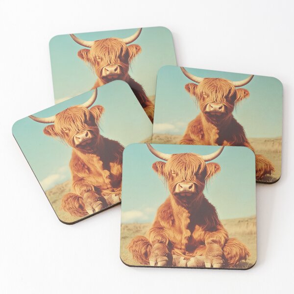 Item preview, Highland Cow Meditating, Funny Yoga Animal Art designed and sold by CheekyAnimalz.