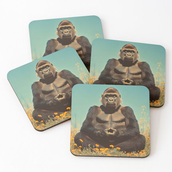 Item preview, Gorilla Meditating, Funny Yoga Animal Art designed and sold by CheekyAnimalz.