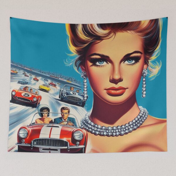 Item preview, Retro Racing Girl designed and sold by PulpVintage.