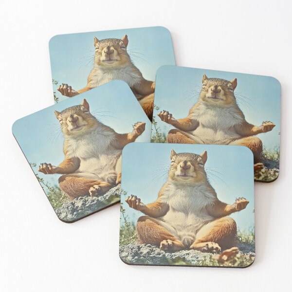 Item preview, Squirrel Meditating, Funny Yoga Animal Art designed and sold by CheekyAnimalz.