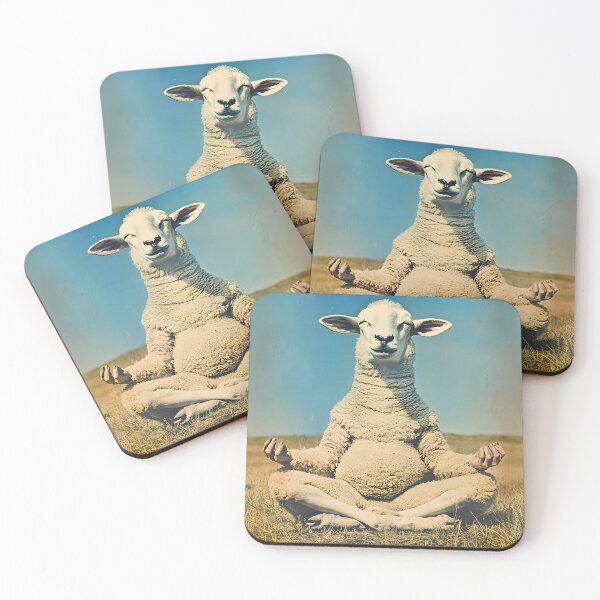 Item preview, Sheep Meditating, Funny Yoga Animal Art designed and sold by CheekyAnimalz.