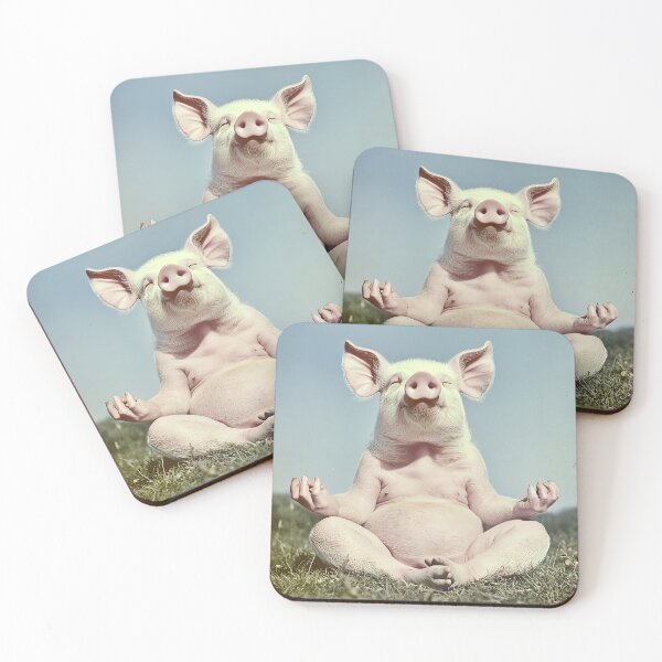 Item preview, Pig Meditating, Funny Yoga Animal Art designed and sold by CheekyAnimalz.