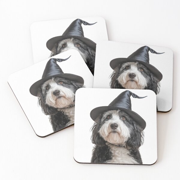 Item preview, Old English Sheepdog Wearing Halloween Witch Hat designed and sold by LazyOwlStore.