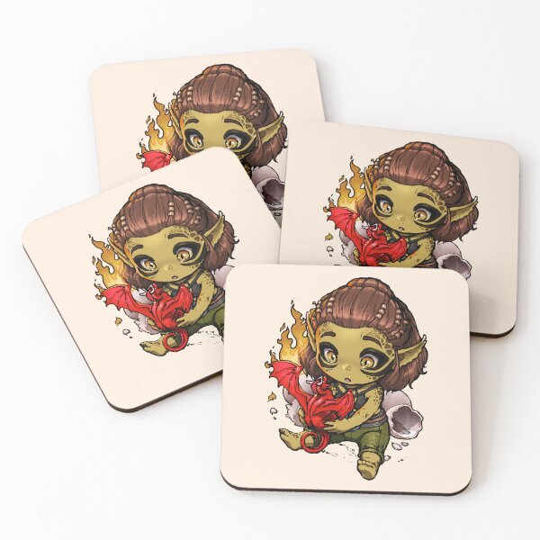 Item preview, Lae'zel and the Red Dragon Hatchling Chibi designed and sold by ghostfire.