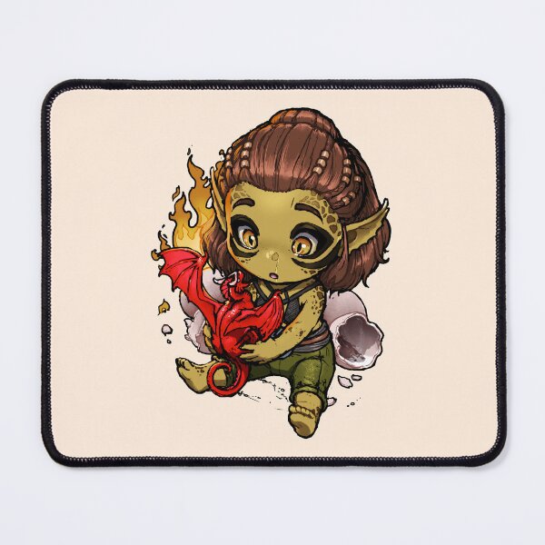 Item preview, Lae'zel and the Red Dragon Hatchling Chibi designed and sold by ghostfire.