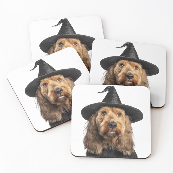Item preview, Otterhound dog Wearing Halloween Witch Hat designed and sold by LazyOwlStore.