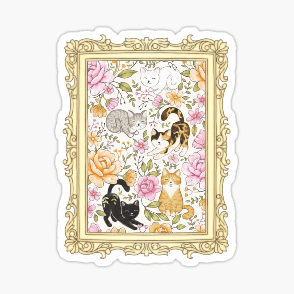 Cottage Cat Coquette Sticker