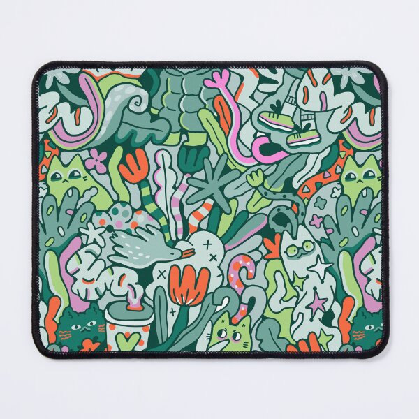 Item preview, Doodle cats, tulips, bee and coffee cup designed and sold by kostolom3000.