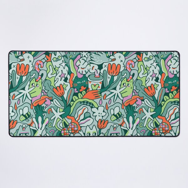 Item preview, Doodle cats, tulips, bee and coffee cup designed and sold by kostolom3000.