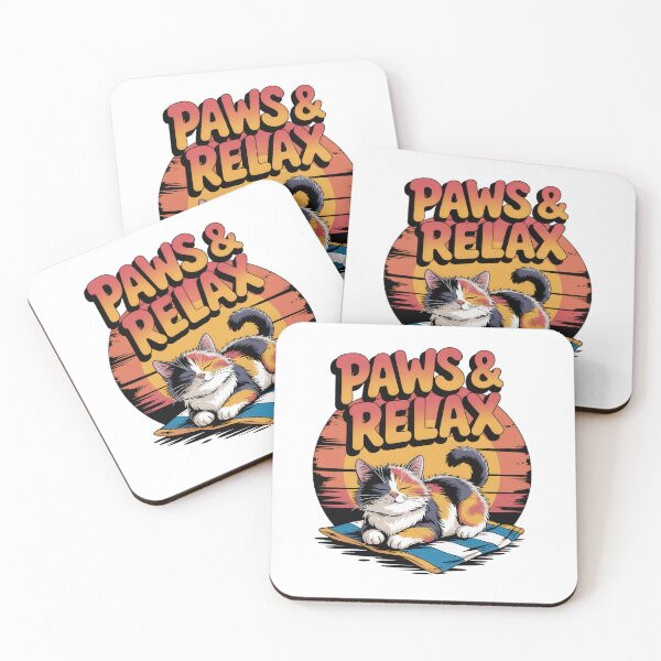 Item preview, Paws & Relax – Retro Cat Nap Beach Art designed and sold by EpicMediaShop.