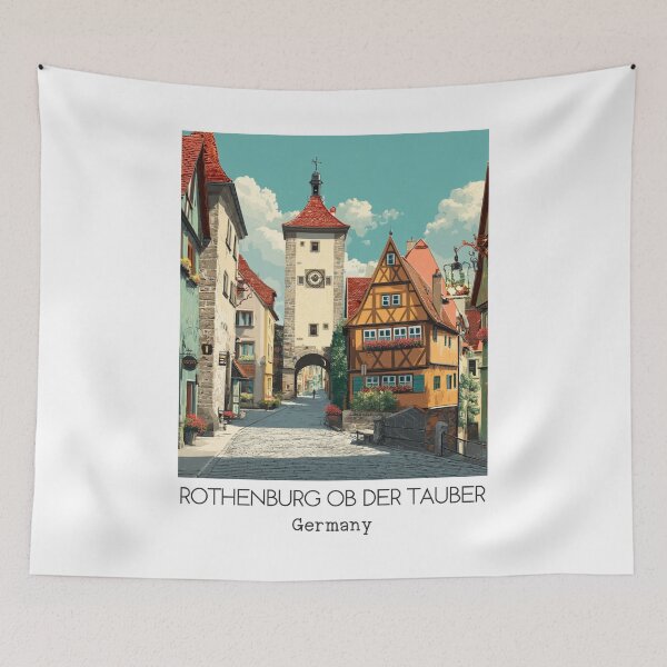 Item preview, A Vintage Travel Art of Rothenburg ob der Tauber - Germany  designed and sold by GoodOldVintage.