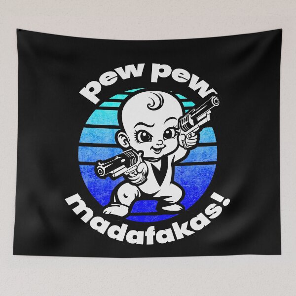 Item preview, Pew Pew Madafakas! Unique Boss Baby illustration for dark background designed and sold by PixelPunny.
