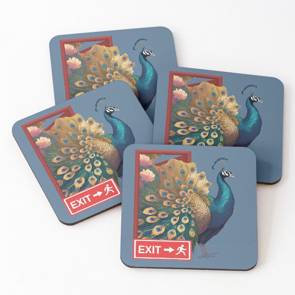 Item preview, Peacock at the Exit - Vibrant and Symbolic Art designed and sold by PrintArtGraphic.