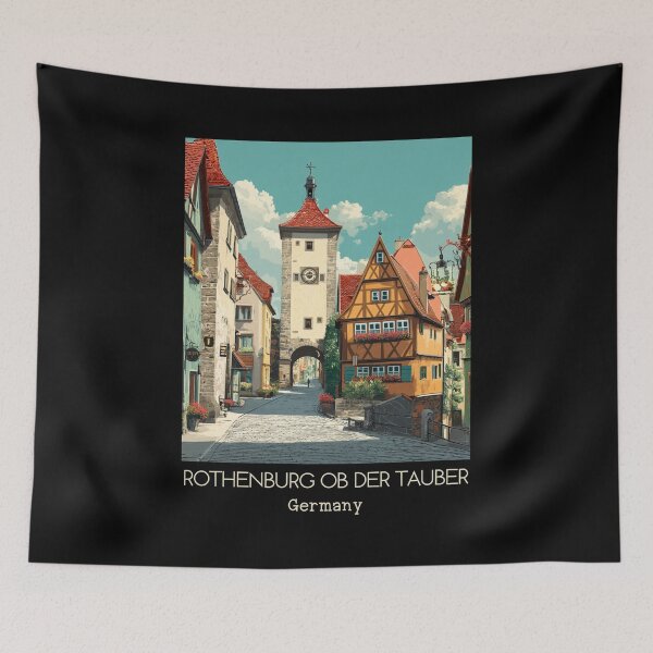 Item preview, A Vintage Travel Art of Rothenburg ob der Tauber - Germany  designed and sold by GoodOldVintage.