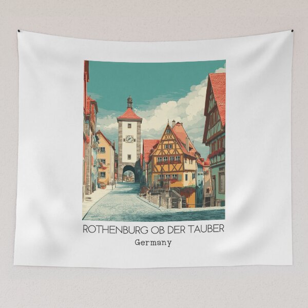 Item preview, A Vintage Travel Art of Rothenburg ob der Tauber - Germany  designed and sold by GoodOldVintage.
