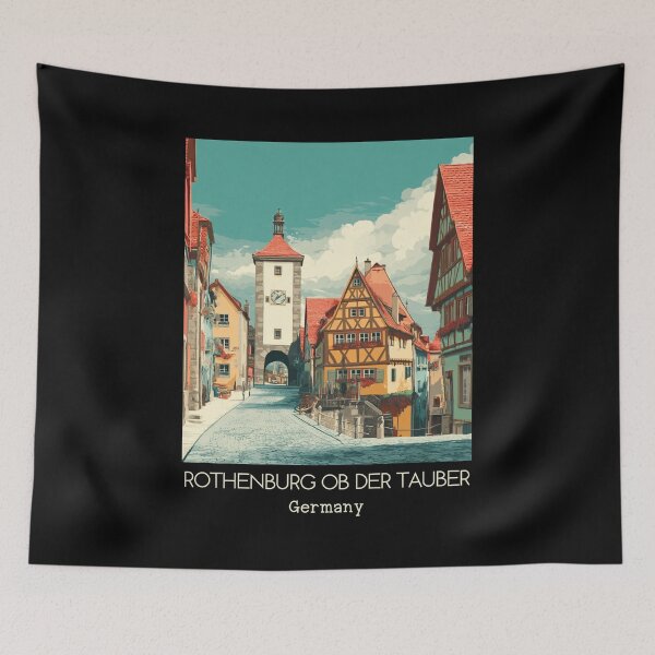 Item preview, A Vintage Travel Art of Rothenburg ob der Tauber - Germany  designed and sold by GoodOldVintage.