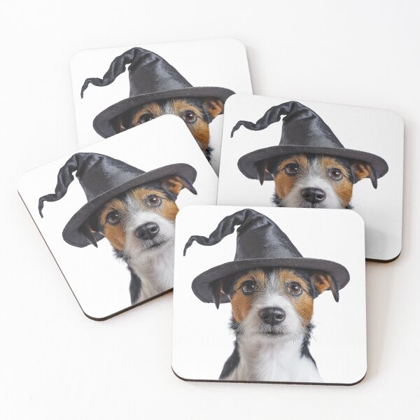 Item preview, Parson Russell Terrier dog Wearing Halloween Witch Hat designed and sold by LazyOwlStore.