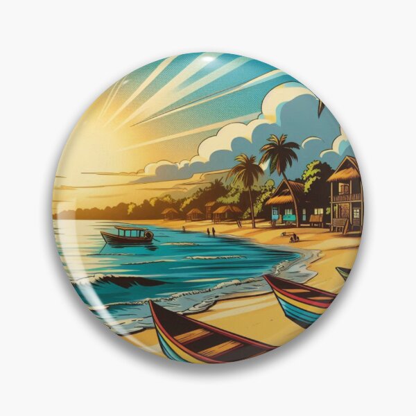Item preview, Latin American Beach Vibes – Comic Style AI Art for Travel & Beach Lovers | Perfect for Apparel & Accessories designed and sold by knalpot-design.