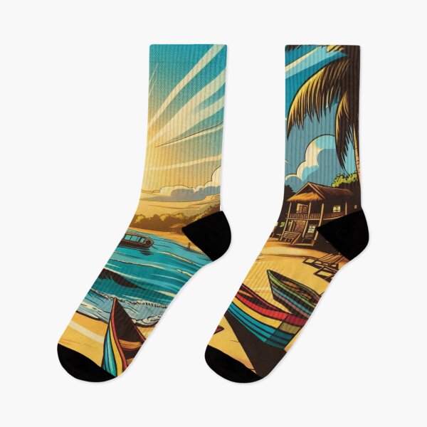 Item preview, Latin American Beach Vibes – Comic Style AI Art for Travel & Beach Lovers | Perfect for Apparel & Accessories designed and sold by knalpot-design.