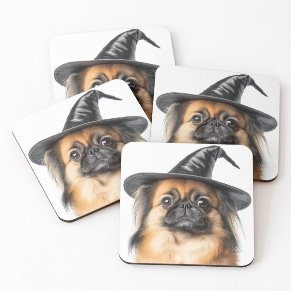 Item preview, Pekingese dog Wearing Halloween Witch Hat designed and sold by LazyOwlStore.
