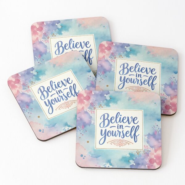 Item preview, Believe in Yourself – Inspirational Watercolor Quote for Positive Vibes designed and sold by techtrinket.