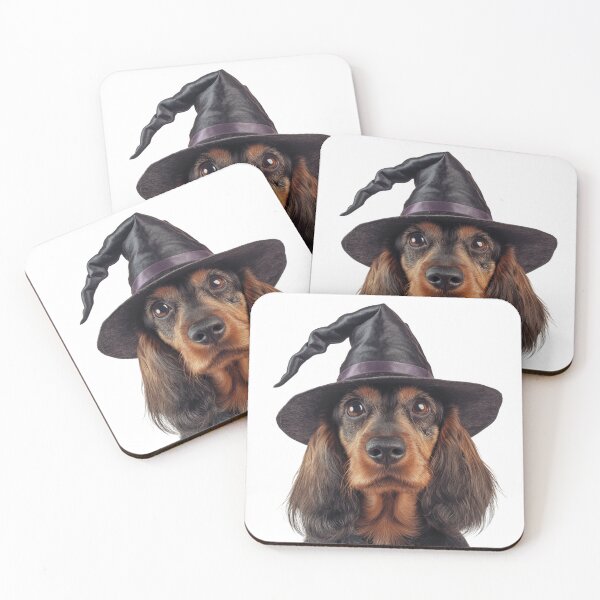 Item preview, Petit Basset Griffon Vendéen dog Wearing Halloween Witch Hat designed and sold by LazyOwlStore.