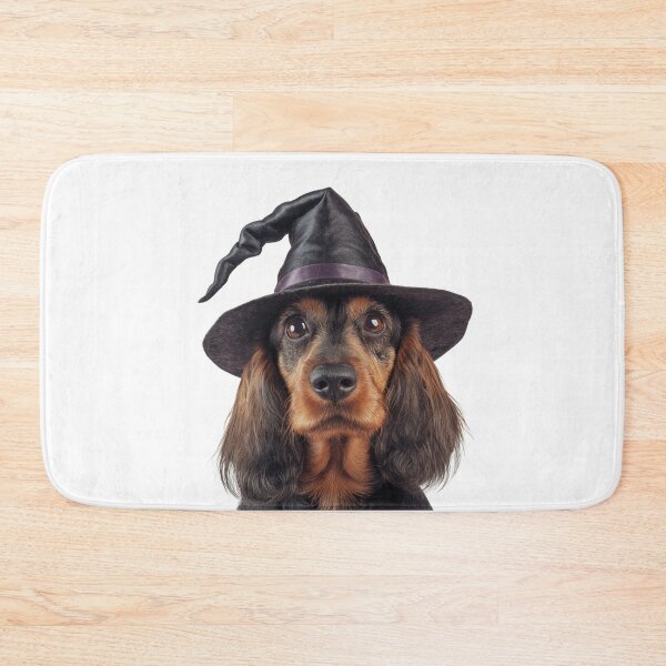 Item preview, Petit Basset Griffon Vendéen dog Wearing Halloween Witch Hat designed and sold by LazyOwlStore.