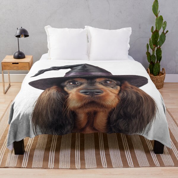 Item preview, Petit Basset Griffon Vendéen dog Wearing Halloween Witch Hat designed and sold by LazyOwlStore.
