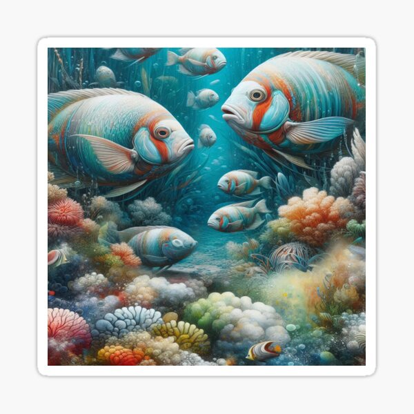 Item preview, Underwater Art of Fish & Coral in Acrylic and Watercolor designed and sold by NadineMay.