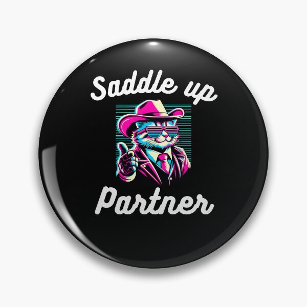Item preview, Saddle up partner Funny cat cowboy joke retro western designed and sold by snowry.