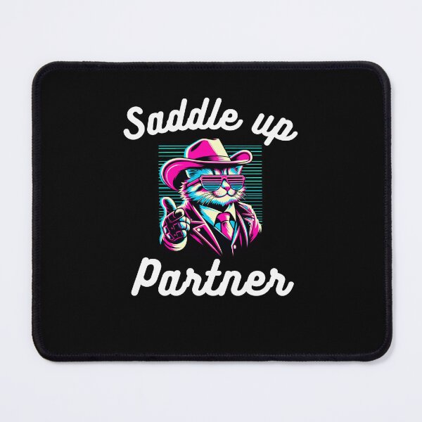 Item preview, Saddle up partner Funny cat cowboy joke retro western designed and sold by snowry.